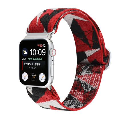 Bracelets de rechange en nylon élastique à boucle japonaise en métal, For Apple Watch Series 7 45mm / 6 & SE & 5 & 4 44mm / 3 & 2 & 1 42mm, For Apple Watch Series 8&7 41mm / SE 2&6&SE&5&4 40mm / 3&2&1 38mm                                               ...