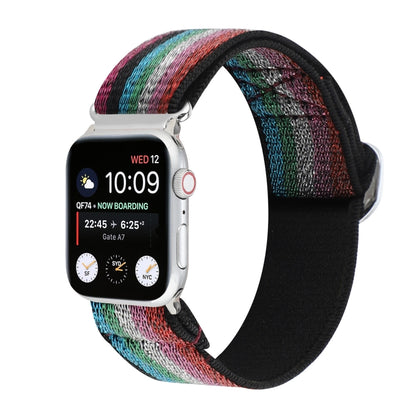 Bracelets de rechange en nylon élastique à boucle japonaise en métal, For Apple Watch Series 7 45mm / 6 & SE & 5 & 4 44mm / 3 & 2 & 1 42mm, For Apple Watch Series 8&7 41mm / SE 2&6&SE&5&4 40mm / 3&2&1 38mm                                               ...