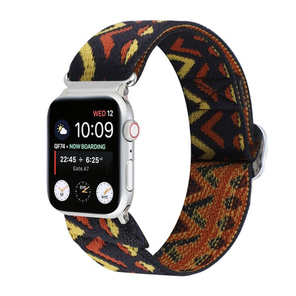 Bracelets de rechange en nylon élastique à boucle japonaise en métal, For Apple Watch Series 7 45mm / 6 & SE & 5 & 4 44mm / 3 & 2 & 1 42mm, For Apple Watch Series 8&7 41mm / SE 2&6&SE&5&4 40mm / 3&2&1 38mm                                               ...