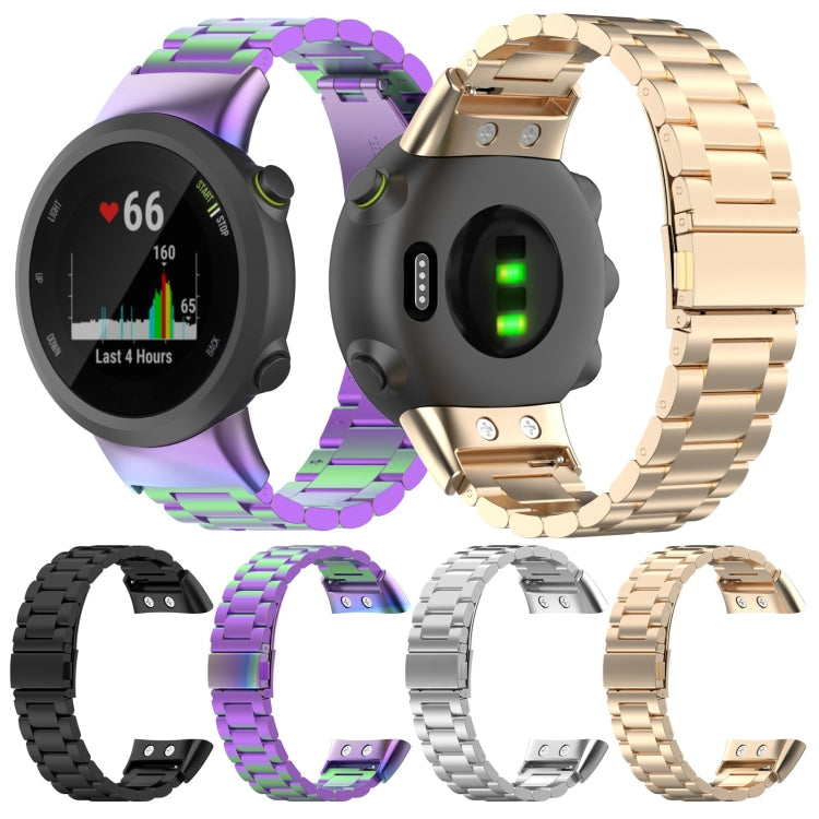 Pour Garmin Forerunner 45/45S/Swim 2 universel trois perles en acier inoxydable bracelet de remplacement bracelet de montre, For Garmin Forerunner 45 / 45S