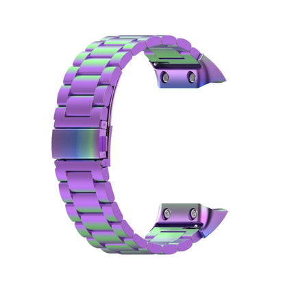 Pour Garmin Forerunner 35/30 Bracelet de montre de remplacement universel en acier inoxydable à trois perles, For Garmin Forerunner 35 / 30