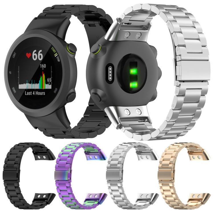 Pour Garmin Forerunner 35/30 Bracelet de montre de remplacement universel en acier inoxydable à trois perles, For Garmin Forerunner 35 / 30