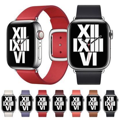 Bracelet de montre en cuir de style moderne pour Apple Watch Series 6 & SE & 5 & 4 44mm / 3 & 2 & 1 42mm, For Apple Watch 49mm / 46mm / 45mm / 44mm / 42mm, For Apple Watch Ultra 49mm / Series 8&7 45mm / SE 2&6&SE&5&4 44mm / 3&2&1 42mm