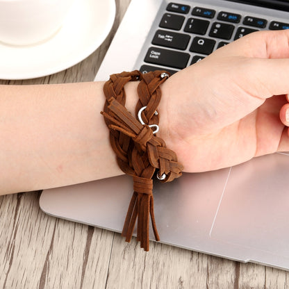 Bracelet de montre en cuir tissé à la main pour Apple Watch Series 6 & SE & 5 & 4 44mm / 3 & 2 & 1 42mm, For Apple Watch Ultra 49mm / Series 8&7 45mm / SE 2&6&SE&5&4 44mm / 3&2&1 42mm, For Apple Watch Series 7 45mm / 6 & SE & 5 & 4 44mm / 3 & 2 & 1 42mm