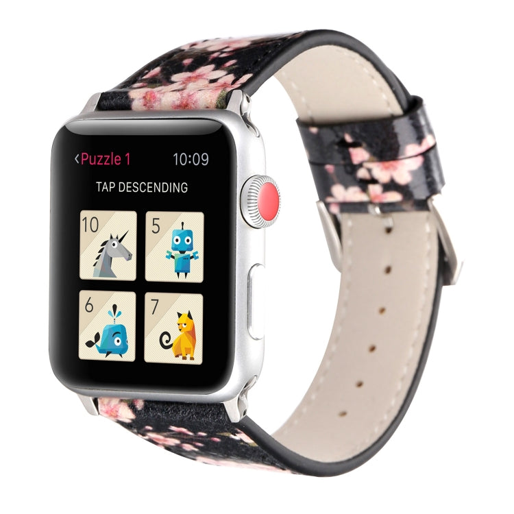 Bracelets de rechange en cuir de la série Plum pour Apple Watch Series 6 & SE & 5 & 4 40mm / 3 & 2 & 1 38mm, For Apple Watch Series 8&7 41mm / SE 2&6&SE&5&4 40mm / 3&2&1 38mm, For Apple Watch Series 7 41mm / 6 & SE & 5 & 4 40mm / 3 & 2 & 1 38mm