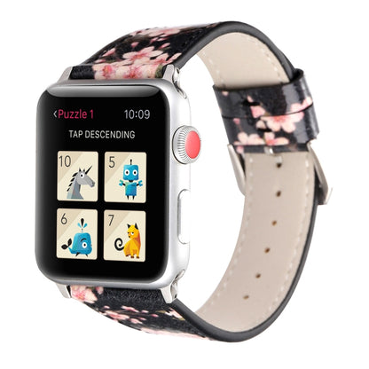 Bracelets de rechange en cuir de la série Plum pour Apple Watch Series 6 & SE & 5 & 4 40mm / 3 & 2 & 1 38mm, For Apple Watch Series 8&7 41mm / SE 2&6&SE&5&4 40mm / 3&2&1 38mm, For Apple Watch Series 7 41mm / 6 & SE & 5 & 4 40mm / 3 & 2 & 1 38mm