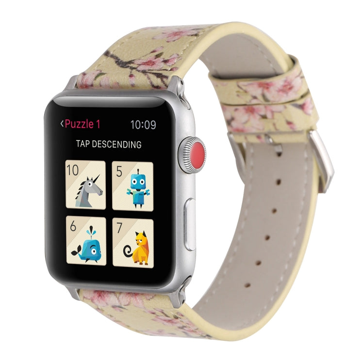 Bracelets de rechange en cuir de la série Plum pour Apple Watch Series 6 & SE & 5 & 4 40mm / 3 & 2 & 1 38mm, For Apple Watch Series 8&7 41mm / SE 2&6&SE&5&4 40mm / 3&2&1 38mm, For Apple Watch Series 7 41mm / 6 & SE & 5 & 4 40mm / 3 & 2 & 1 38mm