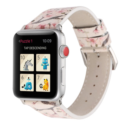 Bracelets de rechange en cuir de la série Plum pour Apple Watch Series 6 & SE & 5 & 4 40mm / 3 & 2 & 1 38mm, For Apple Watch Series 8&7 41mm / SE 2&6&SE&5&4 40mm / 3&2&1 38mm, For Apple Watch Series 7 41mm / 6 & SE & 5 & 4 40mm / 3 & 2 & 1 38mm