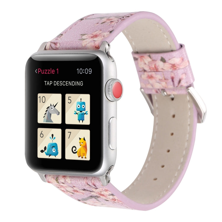 Bracelets de rechange en cuir de la série Plum pour Apple Watch Series 6 & SE & 5 & 4 40mm / 3 & 2 & 1 38mm, For Apple Watch Series 8&7 41mm / SE 2&6&SE&5&4 40mm / 3&2&1 38mm, For Apple Watch Series 7 41mm / 6 & SE & 5 & 4 40mm / 3 & 2 & 1 38mm