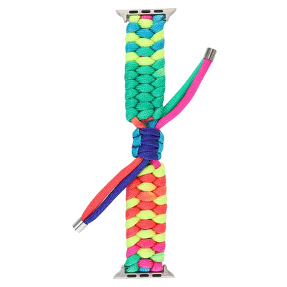 Bracelet de montre arc-en-ciel avec cordon parapluie pour Apple Watch Series 6 & SE & 5 & 4 40mm / 3 & 2 & 1 38mm, For Apple Watch Series 8&7 41mm / SE 2&6&SE&5&4 40mm / 3&2&1 38mm, For Apple Watch Series 7 41mm / 6 & SE & 5 & 4 40mm / 3 & 2 & 1 38mm