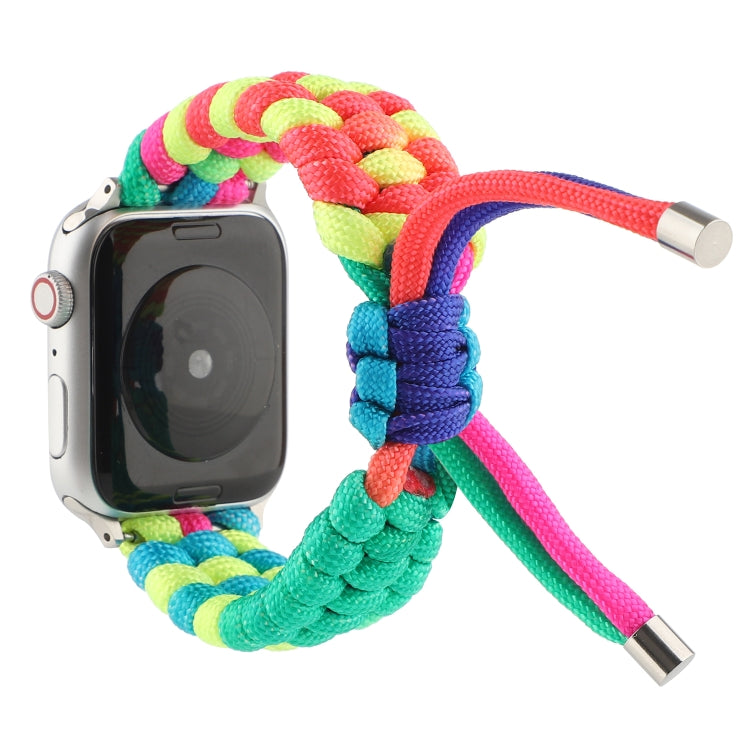 Bracelet de montre arc-en-ciel avec cordon parapluie pour Apple Watch Series 6 & SE & 5 & 4 40mm / 3 & 2 & 1 38mm, For Apple Watch Series 8&7 41mm / SE 2&6&SE&5&4 40mm / 3&2&1 38mm, For Apple Watch Series 7 41mm / 6 & SE & 5 & 4 40mm / 3 & 2 & 1 38mm
