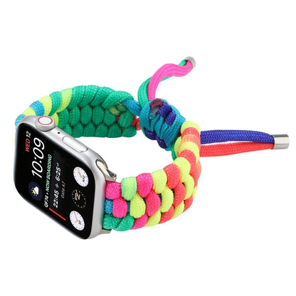 Bracelet de montre arc-en-ciel avec cordon parapluie pour Apple Watch Series 6 & SE & 5 & 4 40mm / 3 & 2 & 1 38mm, For Apple Watch Series 8&7 41mm / SE 2&6&SE&5&4 40mm / 3&2&1 38mm, For Apple Watch Series 7 41mm / 6 & SE & 5 & 4 40mm / 3 & 2 & 1 38mm