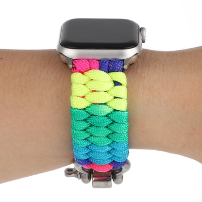 Bracelet de montre arc-en-ciel avec cordon parapluie pour Apple Watch Series 6 & SE & 5 & 4 40mm / 3 & 2 & 1 38mm, For Apple Watch Series 8&7 41mm / SE 2&6&SE&5&4 40mm / 3&2&1 38mm, For Apple Watch Series 7 41mm / 6 & SE & 5 & 4 40mm / 3 & 2 & 1 38mm