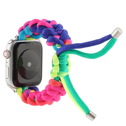 Bracelet de montre arc-en-ciel avec cordon parapluie pour Apple Watch Series 6 & SE & 5 & 4 40mm / 3 & 2 & 1 38mm, For Apple Watch Series 8&7 41mm / SE 2&6&SE&5&4 40mm / 3&2&1 38mm, For Apple Watch Series 7 41mm / 6 & SE & 5 & 4 40mm / 3 & 2 & 1 38mm