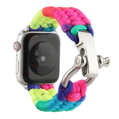 Bracelet de montre arc-en-ciel avec cordon parapluie pour Apple Watch Series 6 & SE & 5 & 4 40mm / 3 & 2 & 1 38mm, For Apple Watch Series 8&7 41mm / SE 2&6&SE&5&4 40mm / 3&2&1 38mm, For Apple Watch Series 7 41mm / 6 & SE & 5 & 4 40mm / 3 & 2 & 1 38mm