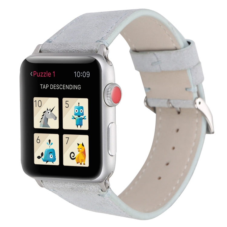 Bracelet de montre en cuir véritable givré pour Apple Watch Series 6 & SE & 5 & 4 44mm / 3 & 2 & 1 42mm, For Apple Watch Series 7 45mm / 6 & SE & 5 & 4 44mm / 3 & 2 & 1 42mm