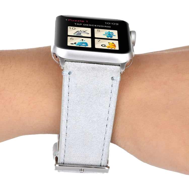 Bracelet de montre en cuir véritable givré pour Apple Watch Series 6 & SE & 5 & 4 44mm / 3 & 2 & 1 42mm, For Apple Watch Series 7 45mm / 6 & SE & 5 & 4 44mm / 3 & 2 & 1 42mm