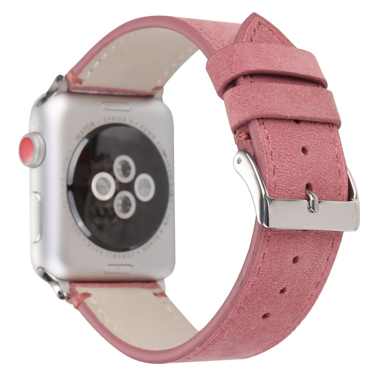 Bracelet de montre en cuir véritable givré pour Apple Watch Series 6 & SE & 5 & 4 44mm / 3 & 2 & 1 42mm, For Apple Watch Series 7 45mm / 6 & SE & 5 & 4 44mm / 3 & 2 & 1 42mm