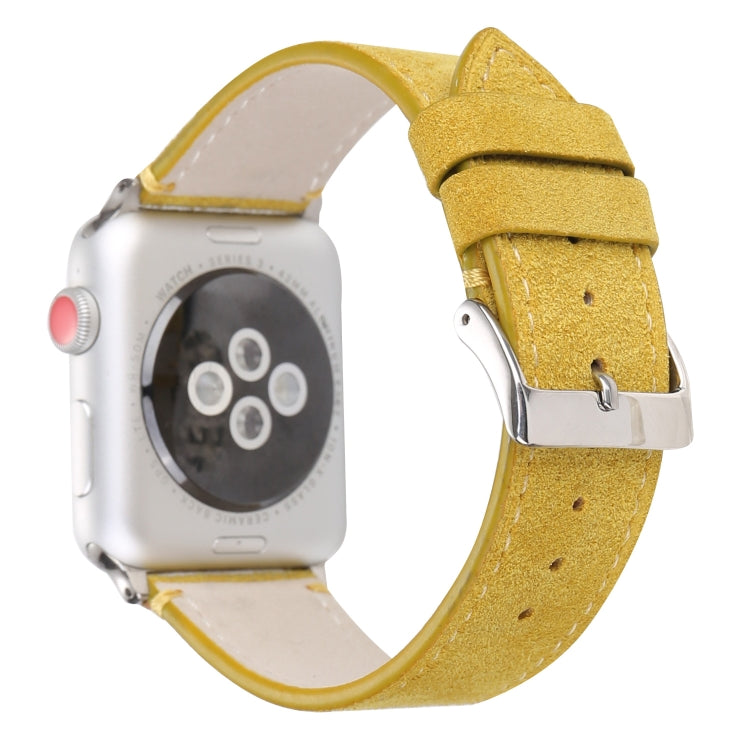 Bracelet de montre en cuir véritable givré pour Apple Watch Series 6 & SE & 5 & 4 44mm / 3 & 2 & 1 42mm, For Apple Watch Series 7 45mm / 6 & SE & 5 & 4 44mm / 3 & 2 & 1 42mm