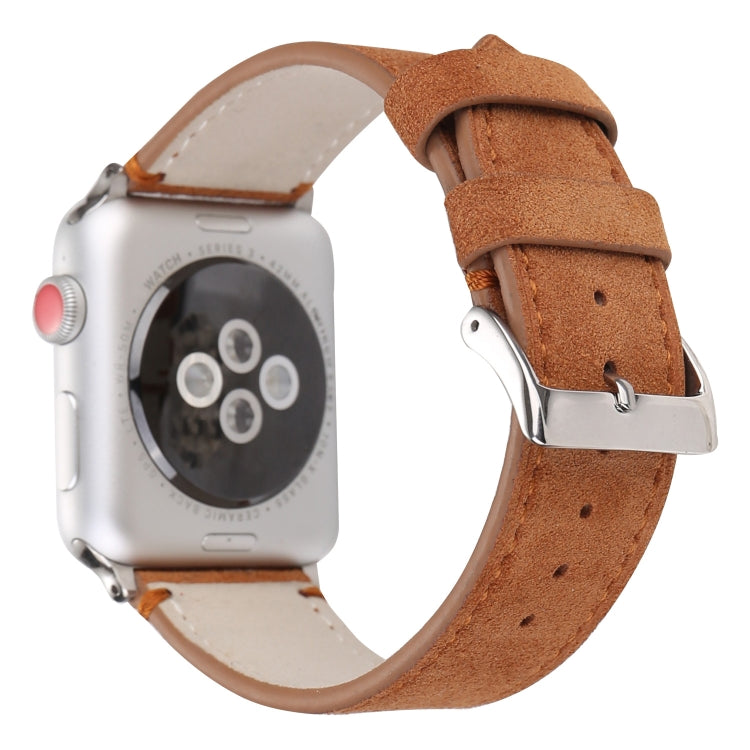 Bracelet de montre en cuir véritable givré pour Apple Watch Series 6 & SE & 5 & 4 44mm / 3 & 2 & 1 42mm, For Apple Watch Series 7 45mm / 6 & SE & 5 & 4 44mm / 3 & 2 & 1 42mm