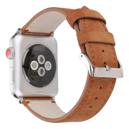 Bracelet de montre en cuir véritable givré pour Apple Watch Series 6 & SE & 5 & 4 44mm / 3 & 2 & 1 42mm, For Apple Watch Series 7 45mm / 6 & SE & 5 & 4 44mm / 3 & 2 & 1 42mm