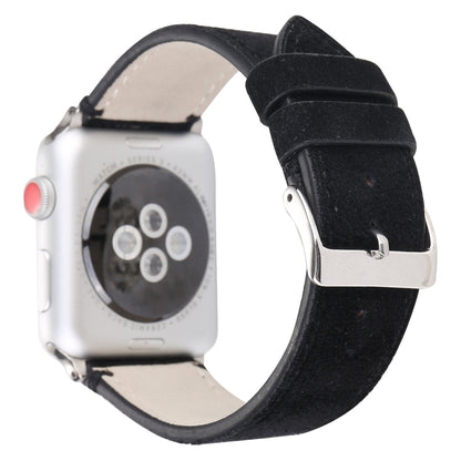 Bracelet de montre en cuir véritable givré pour Apple Watch Series 6 & SE & 5 & 4 44mm / 3 & 2 & 1 42mm, For Apple Watch Series 7 45mm / 6 & SE & 5 & 4 44mm / 3 & 2 & 1 42mm