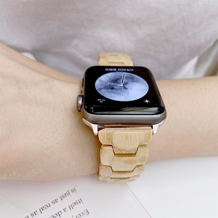 Bracelet de montre tissé en perles de bois pour Apple Watch Series 6 & SE & 5 & 4 40mm / 3 & 2 & 1 38mm, For Apple Watch Series 8&7 41mm / SE 2&6&SE&5&4 40mm / 3&2&1 38mm, For Apple Watch Series 7 41mm / 6 & SE & 5 & 4 40mm / 3 & 2 & 1 38mm