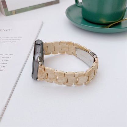 Bracelet de montre tissé en perles de bois pour Apple Watch Series 6 & SE & 5 & 4 40mm / 3 & 2 & 1 38mm, For Apple Watch Series 8&7 41mm / SE 2&6&SE&5&4 40mm / 3&2&1 38mm, For Apple Watch Series 7 41mm / 6 & SE & 5 & 4 40mm / 3 & 2 & 1 38mm