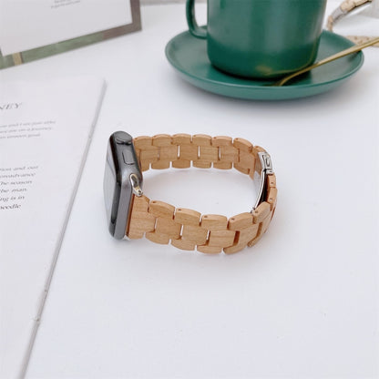Bracelet de montre tissé en perles de bois pour Apple Watch Series 6 & SE & 5 & 4 40mm / 3 & 2 & 1 38mm, For Apple Watch Series 8&7 41mm / SE 2&6&SE&5&4 40mm / 3&2&1 38mm, For Apple Watch Series 7 41mm / 6 & SE & 5 & 4 40mm / 3 & 2 & 1 38mm