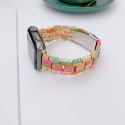 Bracelet de montre tissé en perles de bois pour Apple Watch Series 6 & SE & 5 & 4 40mm / 3 & 2 & 1 38mm, For Apple Watch Series 8&7 41mm / SE 2&6&SE&5&4 40mm / 3&2&1 38mm, For Apple Watch Series 7 41mm / 6 & SE & 5 & 4 40mm / 3 & 2 & 1 38mm