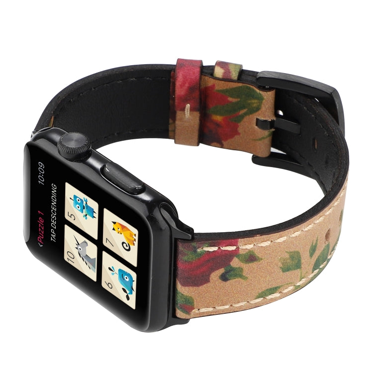 Bracelet de montre en cuir véritable en cuir de vachette rétro pour Apple Watch Series 6 & SE & 5 & 4 40mm / 3 & 2 & 1 38mm, For Apple Watch Series 8&7 41mm / SE 2&6&SE&5&4 40mm / 3&2&1 38mm                                                              ...