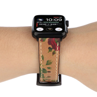 Bracelet de montre en cuir véritable en cuir de vachette rétro pour Apple Watch Series 6 & SE & 5 & 4 40mm / 3 & 2 & 1 38mm, For Apple Watch Series 8&7 41mm / SE 2&6&SE&5&4 40mm / 3&2&1 38mm                                                              ...