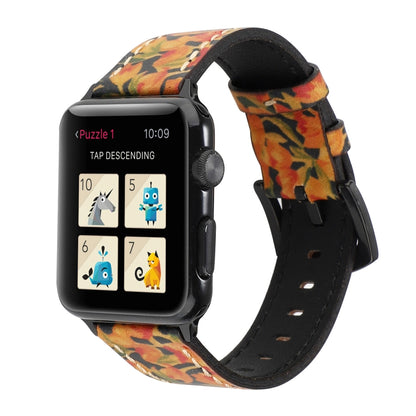 Bracelet de montre en cuir véritable en cuir de vachette rétro pour Apple Watch Series 6 & SE & 5 & 4 40mm / 3 & 2 & 1 38mm, For Apple Watch Series 8&7 41mm / SE 2&6&SE&5&4 40mm / 3&2&1 38mm                                                              ...