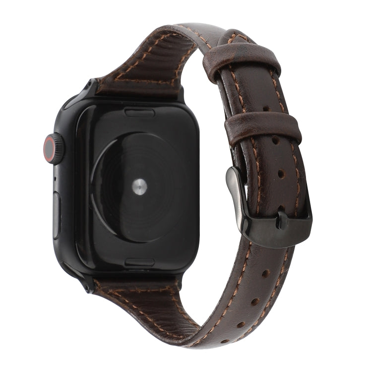 Bracelet en cuir véritable texturé Crazy Horse, For Apple Watch Series 7 41mm / 6 & SE & 5 & 4 40mm / 3 & 2 & 1 38mm, For Apple Watch Series 8&7 41mm / SE 2&6&SE&5&4 40mm / 3&2&1 38mm                                                                     ...