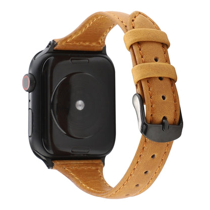 Bracelet en cuir véritable texturé Crazy Horse, For Apple Watch Series 7 41mm / 6 & SE & 5 & 4 40mm / 3 & 2 & 1 38mm, For Apple Watch Series 8&7 41mm / SE 2&6&SE&5&4 40mm / 3&2&1 38mm                                                                     ...