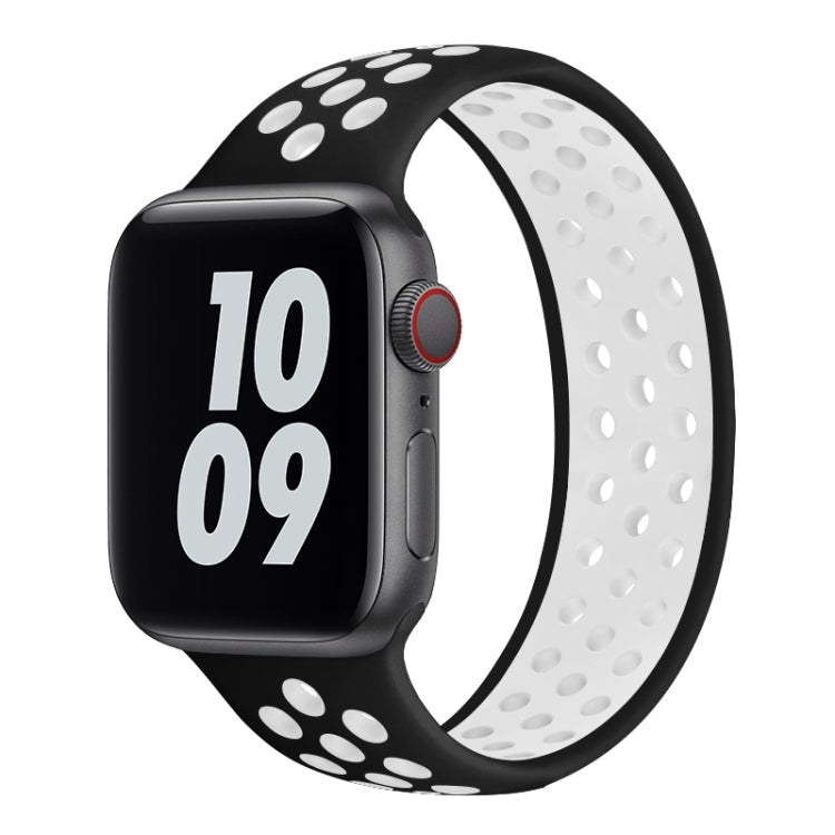 Bracelet de montre en silicone élastique pour Apple Watch Series 6 & SE & 5 & 4 44mm / 3 & 2 & 1 42mm, 150mm (Black White), 150mm (Black Red), 150mm (Light Pink White), 150mm (Blue White), 150mm (Grey Black), 160mm (Black White), 160mm (Black Red)     ...