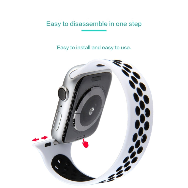 Bracelet de montre en silicone élastique pour Apple Watch Series 6 & SE & 5 & 4 44mm / 3 & 2 & 1 42mm, 150mm (Black White), 150mm (Black Red), 150mm (Light Pink White), 150mm (Blue White), 150mm (Grey Black), 160mm (Black White), 160mm (Black Red)     ...