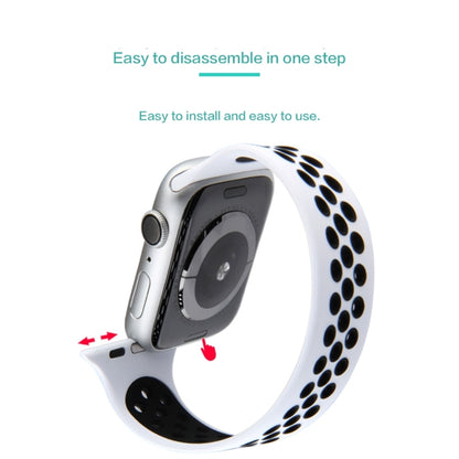 Bracelet de montre en silicone élastique pour Apple Watch Series 6 & SE & 5 & 4 44mm / 3 & 2 & 1 42mm, 150mm (Black White), 150mm (Black Red), 150mm (Light Pink White), 150mm (Blue White), 150mm (Grey Black), 160mm (Black White), 160mm (Black Red)     ...