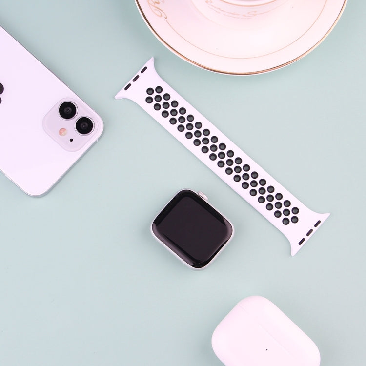 Bracelet de montre en silicone élastique pour Apple Watch Series 6 & SE & 5 & 4 44mm / 3 & 2 & 1 42mm, 150mm (Black White), 150mm (Black Red), 150mm (Light Pink White), 150mm (Blue White), 150mm (Grey Black), 160mm (Black White), 160mm (Black Red)     ...