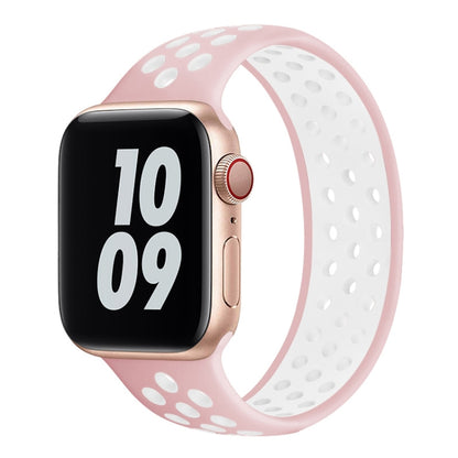 Bracelet de montre en silicone élastique pour Apple Watch Series 6 & SE & 5 & 4 44mm / 3 & 2 & 1 42mm, 150mm (Black White), 150mm (Black Red), 150mm (Light Pink White), 150mm (Blue White), 150mm (Grey Black), 160mm (Black White), 160mm (Black Red)     ...