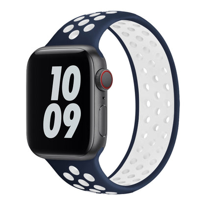 Bracelet de montre en silicone élastique pour Apple Watch Series 6 & SE & 5 & 4 44mm / 3 & 2 & 1 42mm, 150mm (Black White), 150mm (Black Red), 150mm (Light Pink White), 150mm (Blue White), 150mm (Grey Black), 160mm (Black White), 160mm (Black Red)     ...