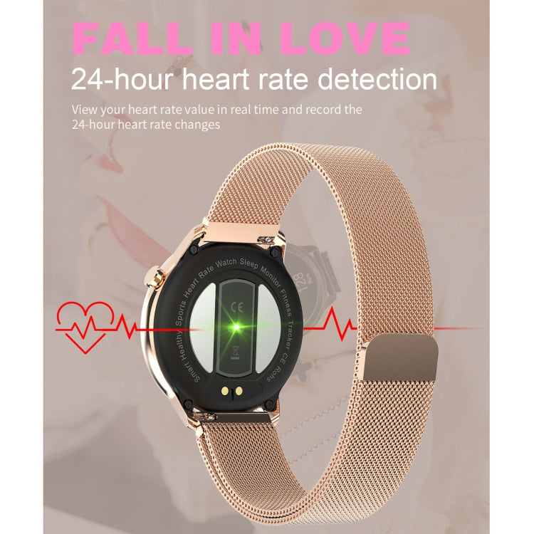 F80 1,3 pouces écran couleur TFT IP68 étanche femmes montre intelligente, moniteur de température corporelle de soutien/moniteur de pression artérielle/rappel du cycle menstruel
