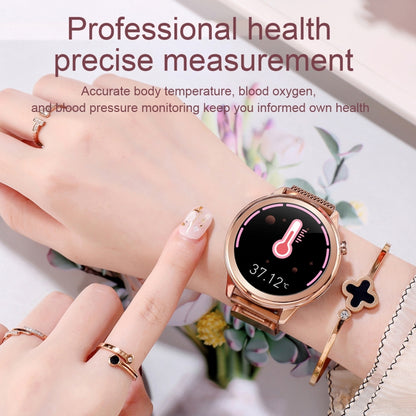 F80 1,3 pouces écran couleur TFT IP68 étanche femmes montre intelligente, moniteur de température corporelle de soutien/moniteur de pression artérielle/rappel du cycle menstruel