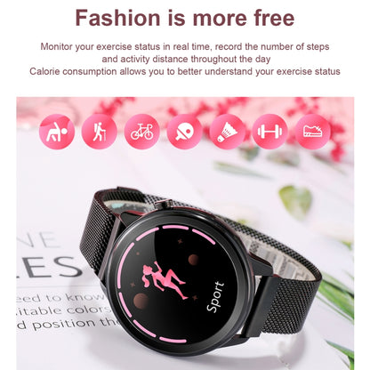 F80 1,3 pouces écran couleur TFT IP68 étanche femmes montre intelligente, moniteur de température corporelle de soutien/moniteur de pression artérielle/rappel du cycle menstruel
