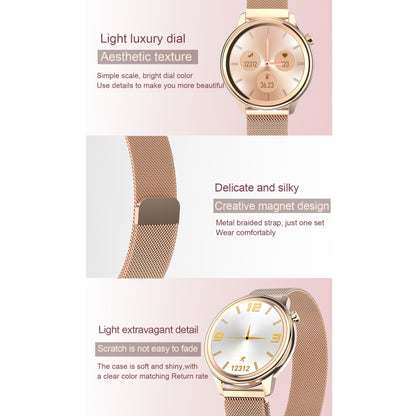 F80 1,3 pouces écran couleur TFT IP68 étanche femmes montre intelligente, moniteur de température corporelle de soutien/moniteur de pression artérielle/rappel du cycle menstruel