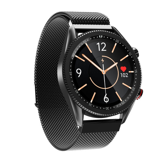 M98 1,28 pouces IPS écran couleur IP67 montre intelligente étanche, moniteur de sommeil/moniteur de fréquence cardiaque/appel Bluetooth, style : bracelet en acier, Steel Strap(Black), Steel Strap(Silver)