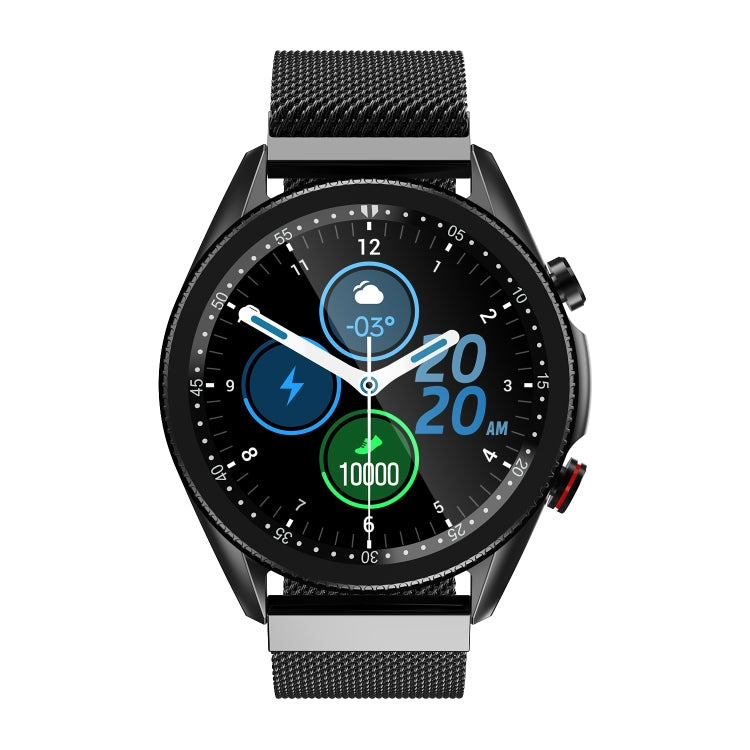 M98 1,28 pouces IPS écran couleur IP67 montre intelligente étanche, moniteur de sommeil/moniteur de fréquence cardiaque/appel Bluetooth, style : bracelet en acier, Steel Strap(Black), Steel Strap(Silver)