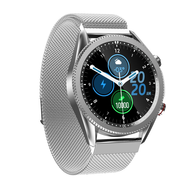 M98 1,28 pouces IPS écran couleur IP67 montre intelligente étanche, moniteur de sommeil/moniteur de fréquence cardiaque/appel Bluetooth, style : bracelet en acier, Steel Strap(Black), Steel Strap(Silver)