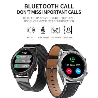 M98 1,28 pouces IPS écran couleur IP67 montre intelligente étanche, moniteur de sommeil/moniteur de fréquence cardiaque/appel Bluetooth, style : bracelet en acier, Steel Strap(Black), Steel Strap(Silver)