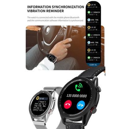 M98 1,28 pouces IPS écran couleur IP67 montre intelligente étanche, moniteur de sommeil/moniteur de fréquence cardiaque/appel Bluetooth, style : bracelet en acier, Steel Strap(Black), Steel Strap(Silver)